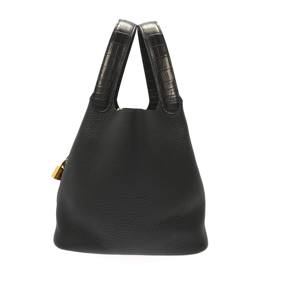 Hermès Picotin Handbag in Black Leather – Fancy Lux