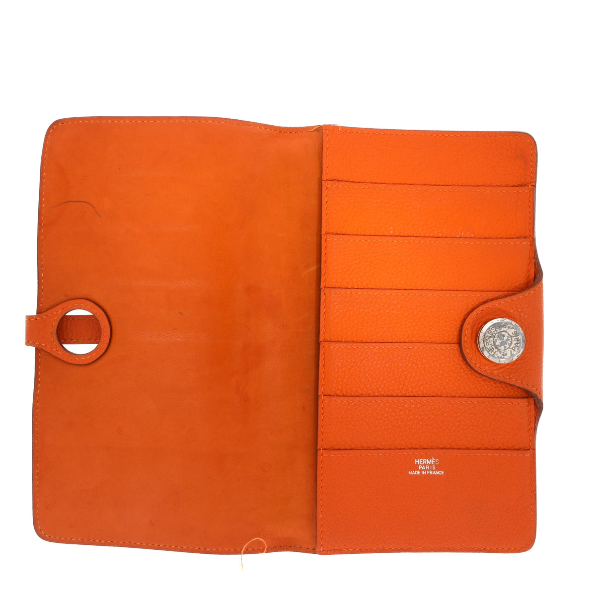 Dogon leather wallet Hermès Orange in Leather - 12150283