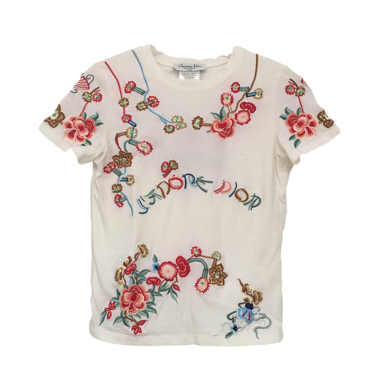 平置き実寸Christian Dior J′ADORE 薔薇 Tシャツ パンツ セット