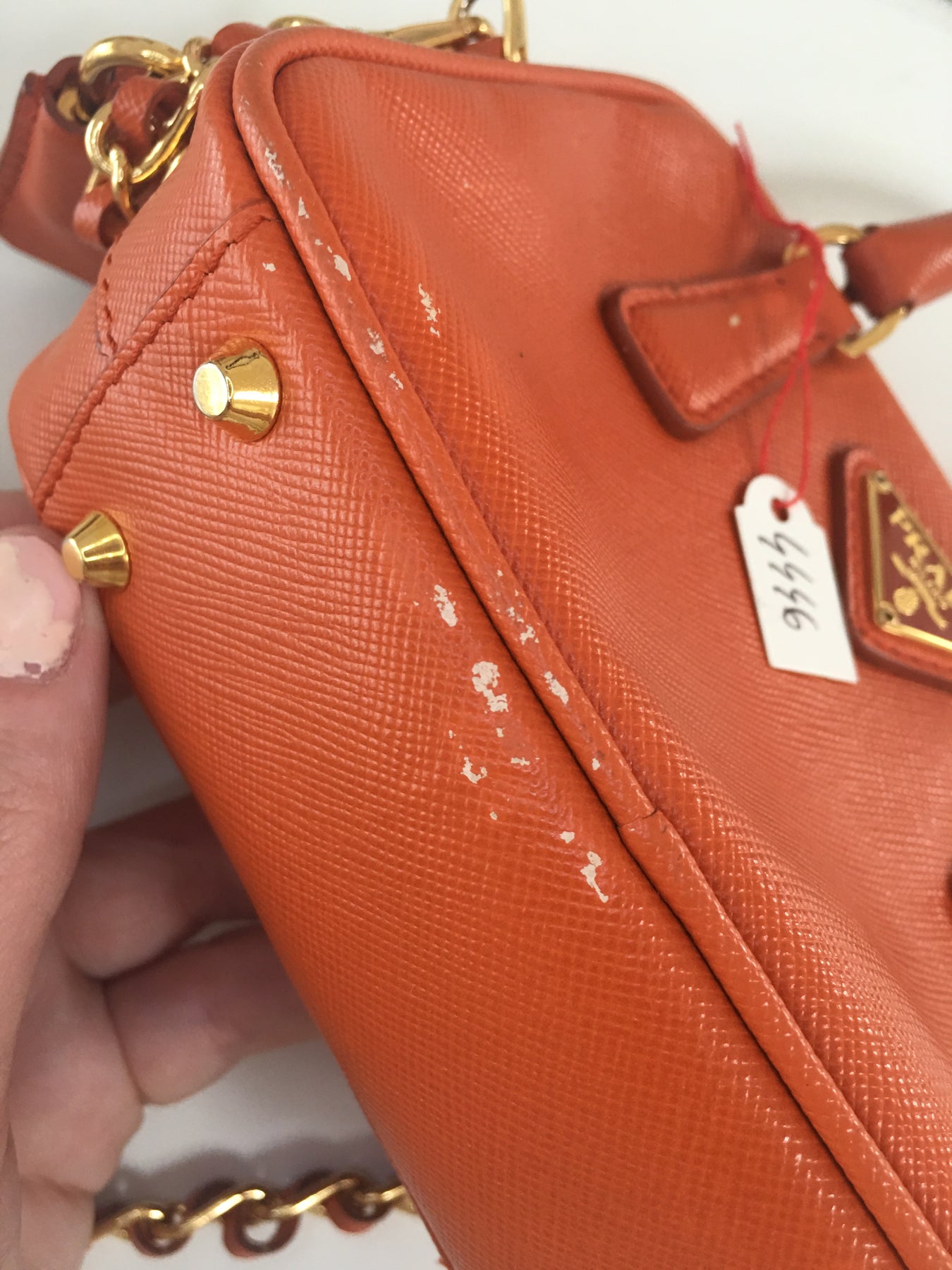 Prada Galleria Saffiano leather small tote crossbody bag in orange