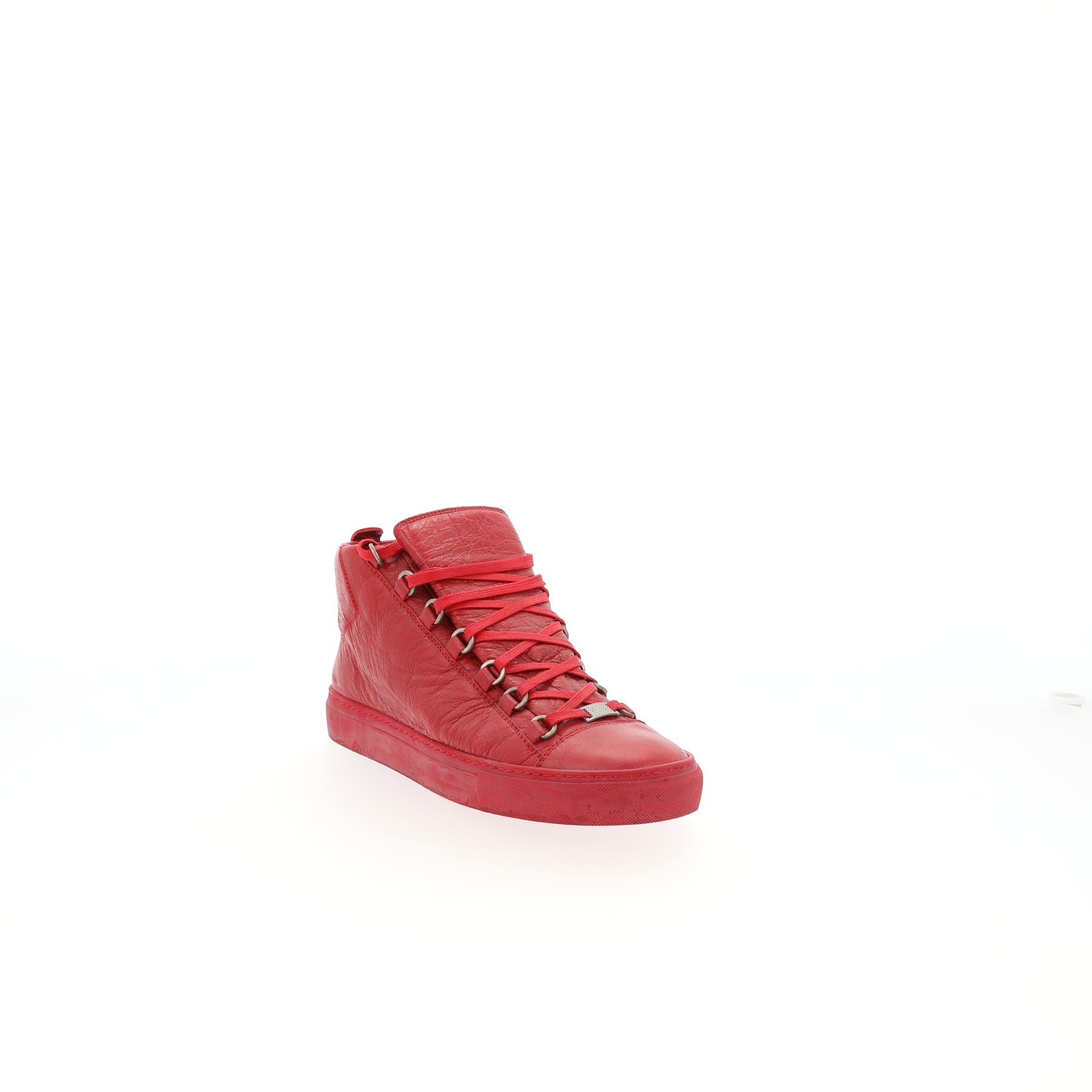 Women's luxury sneakers - Balenciaga Arena red textured lambskin sneakers