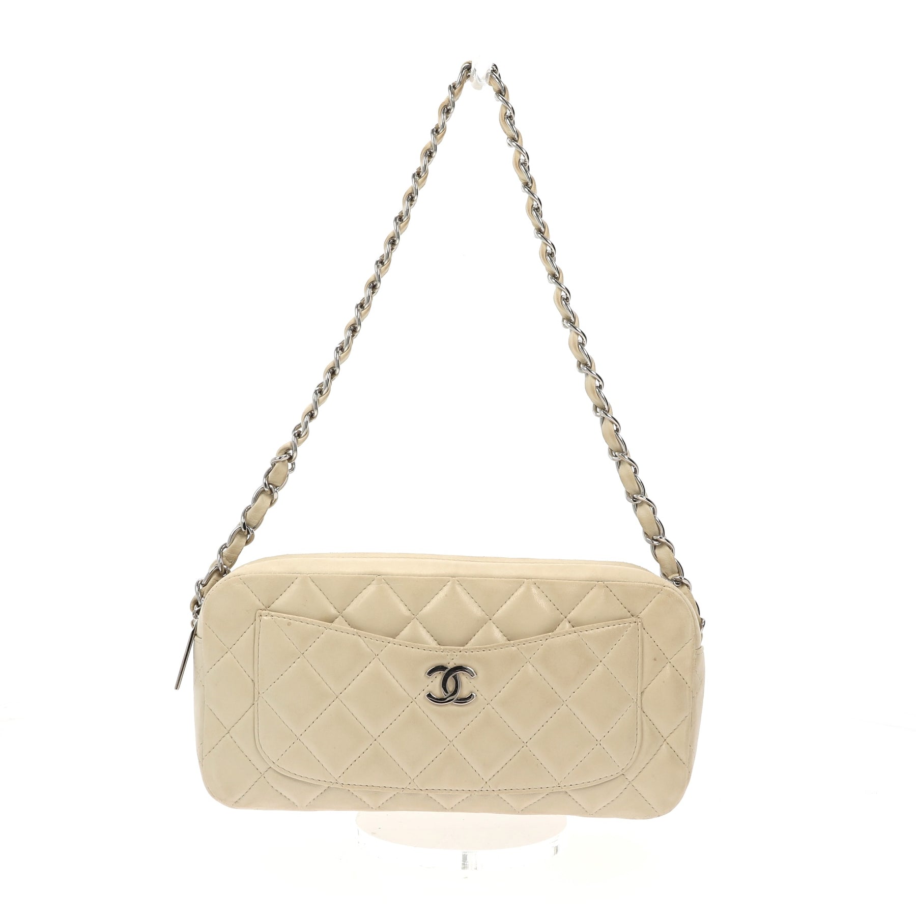 Chanel Camera Shoulder Bag in Beige Leather – Fancy Lux