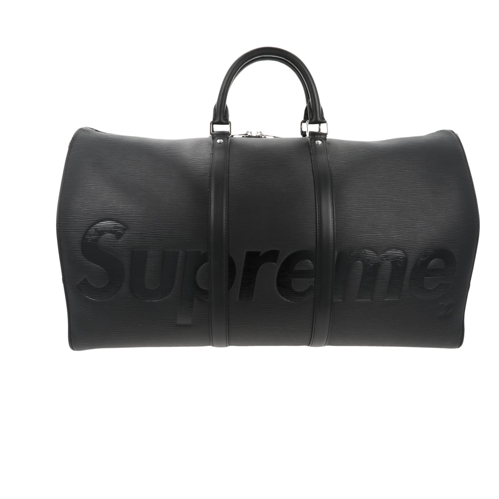 Louis Vuitton X Supreme Black Epi Keepall 55 Travel Bag – Fancy Lux
