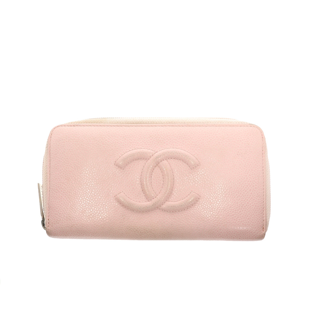 Chanel CC Timeless Caviar Zip Around Wallet