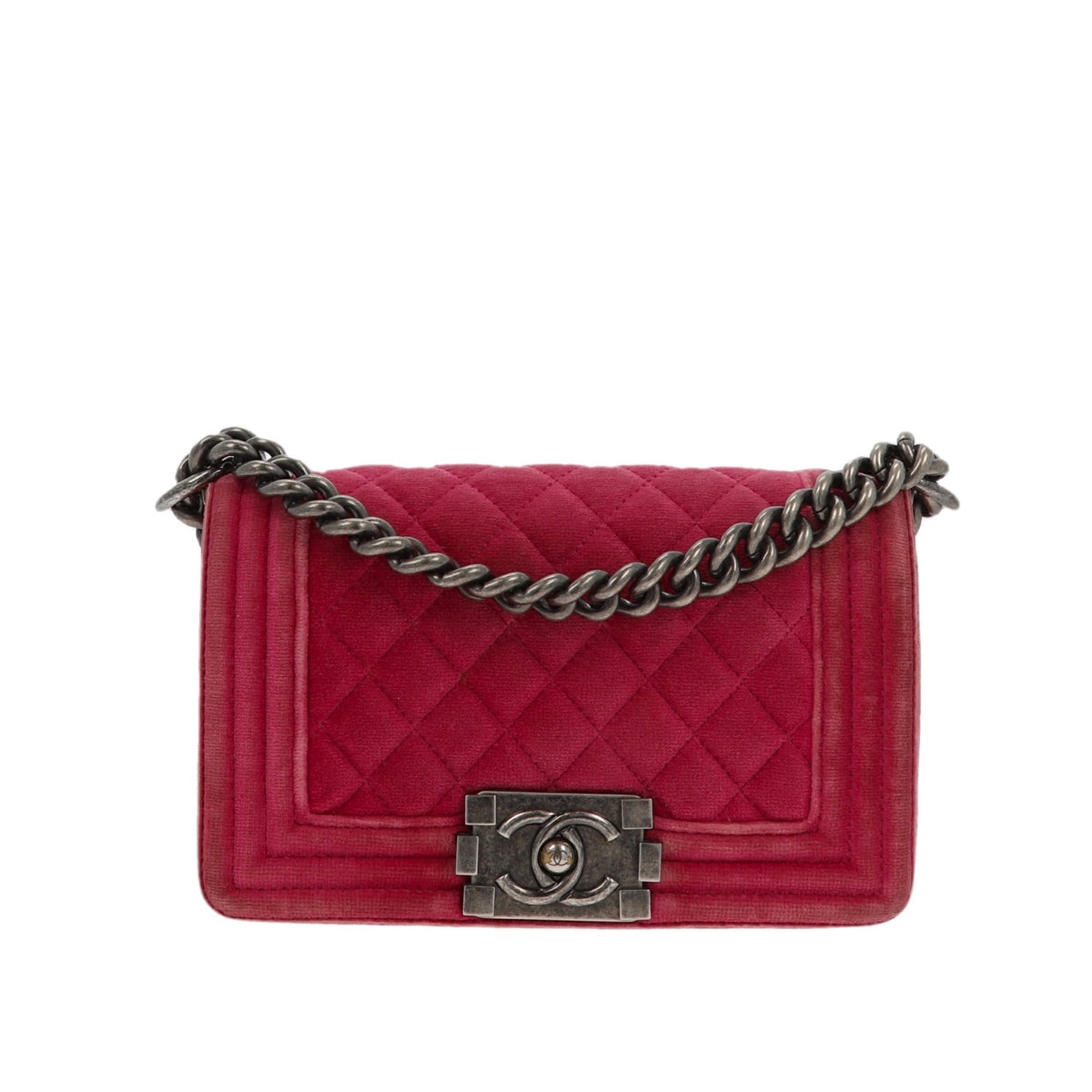 Chanel Boy Shoulder Bag in Pink Velvet – Fancy Lux