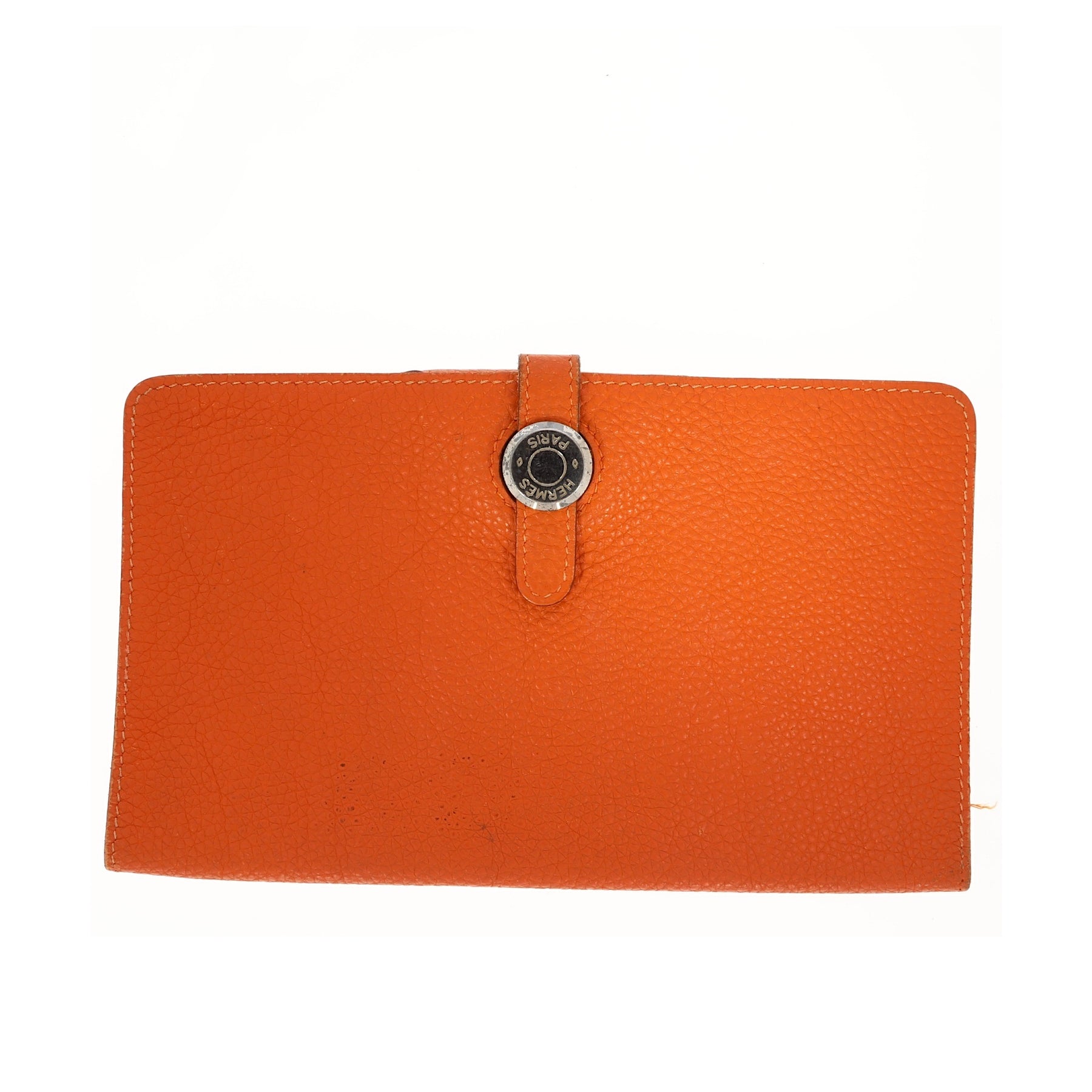 Hermès Dogon Card holder in Orange Leather – Fancy Lux