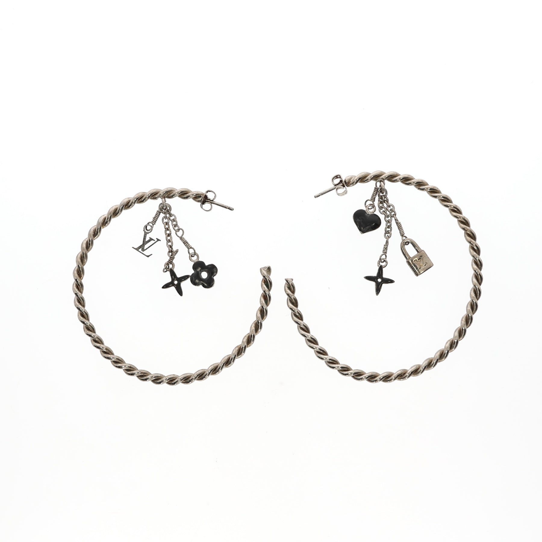 vuitton earrings silver hoop