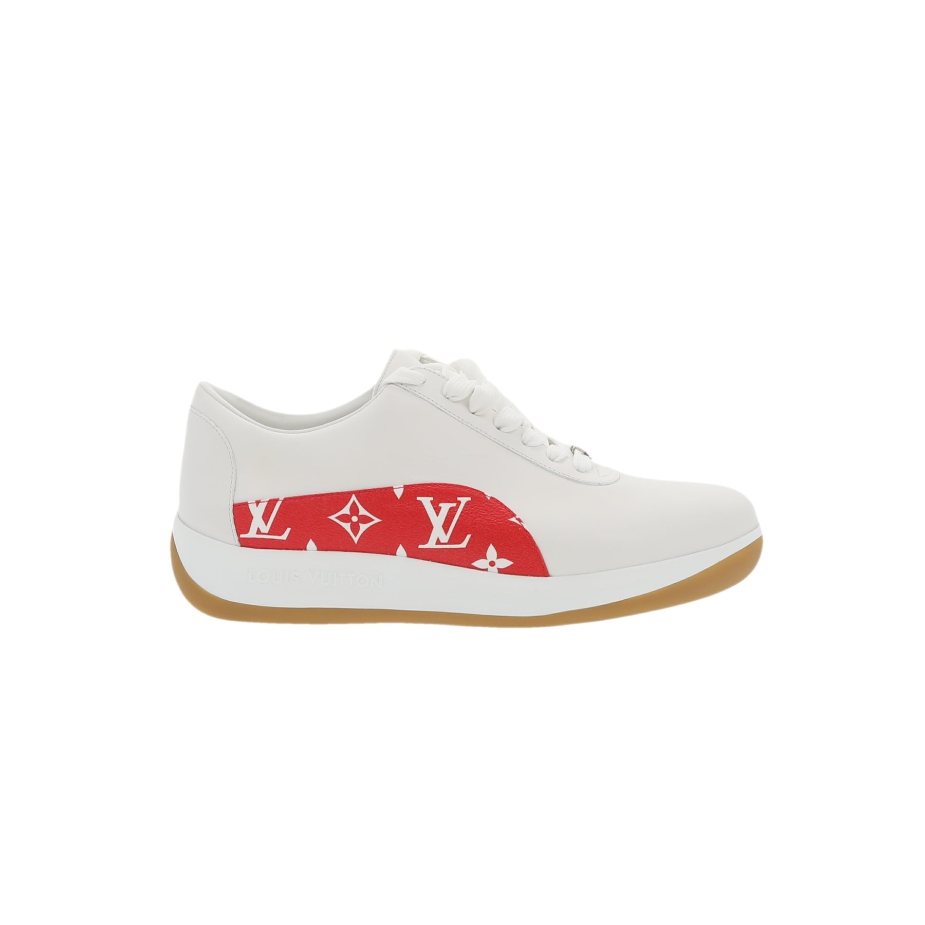 lv sneakers red and white