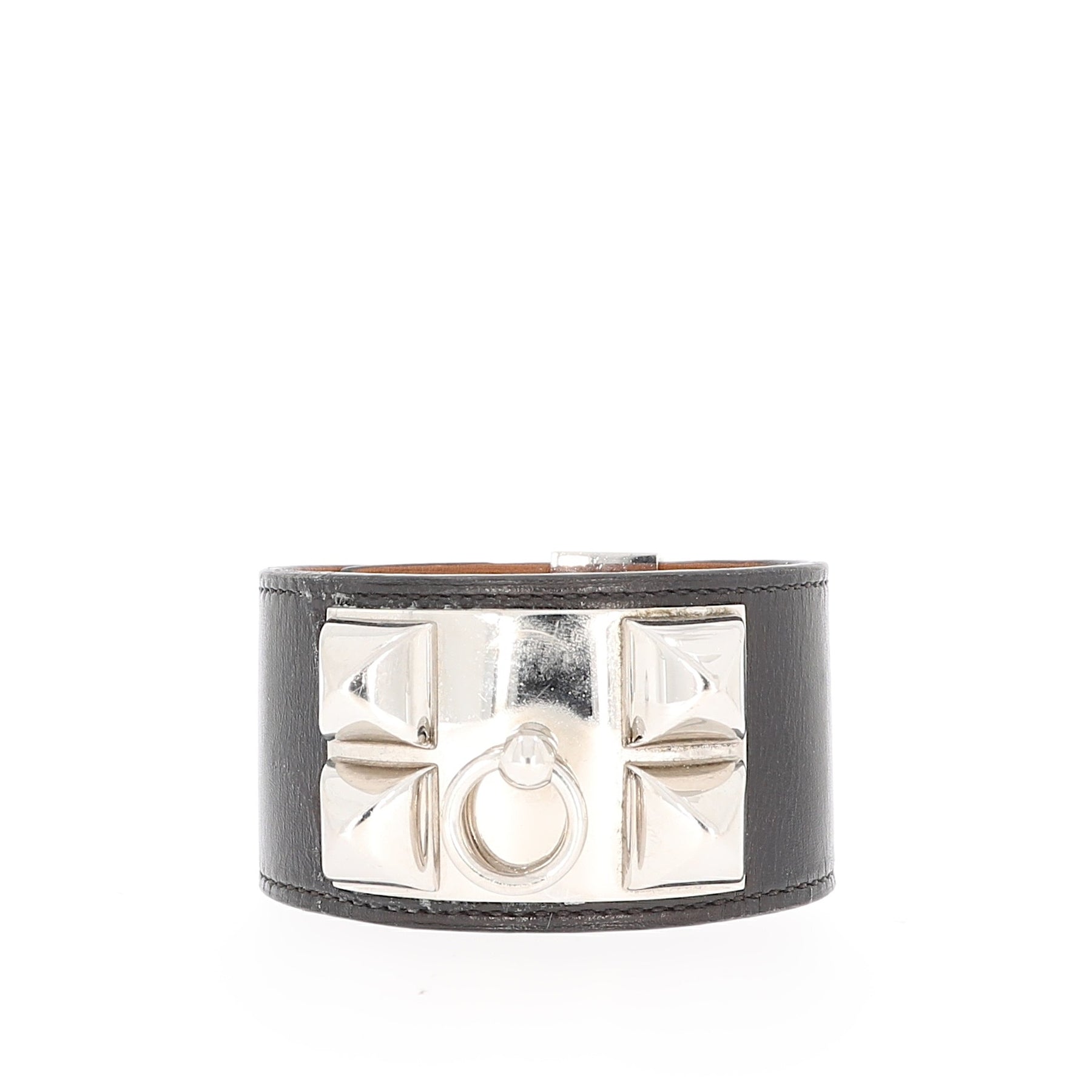 Hermès Collier De Chien Bracelet in Black Leather – Fancy Lux