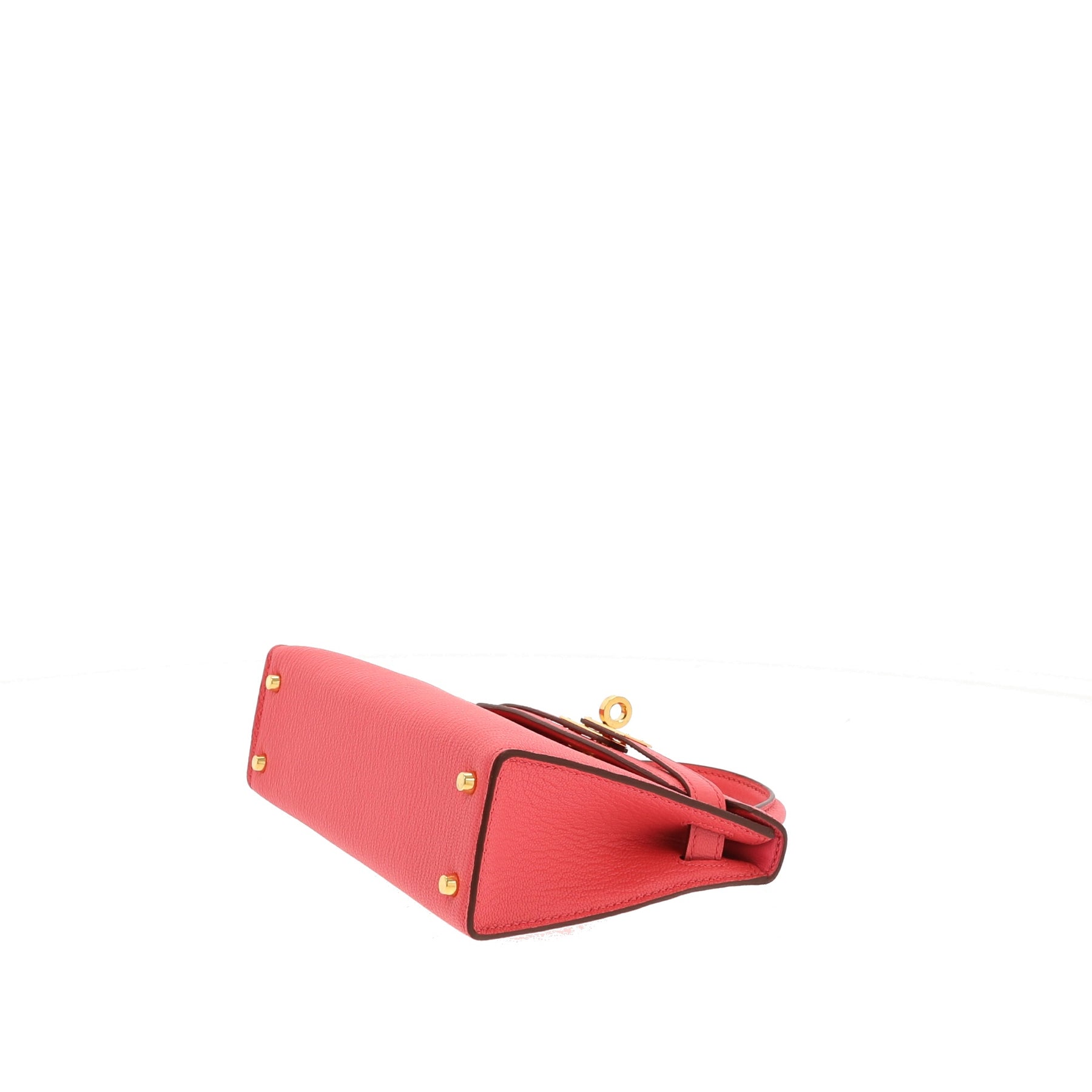 Hermes Kelly 20 Mini Sellier Bag Rose Lipstick Chevre Leather