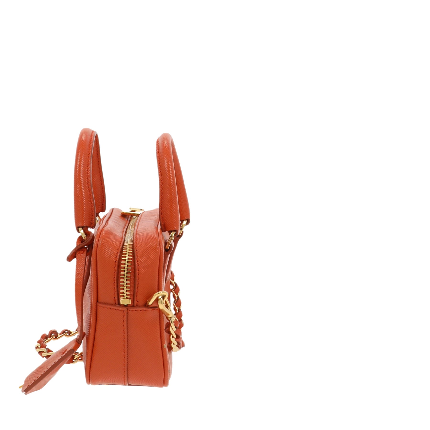 Prada Galleria Saffiano Leather Mini Bag In Orange