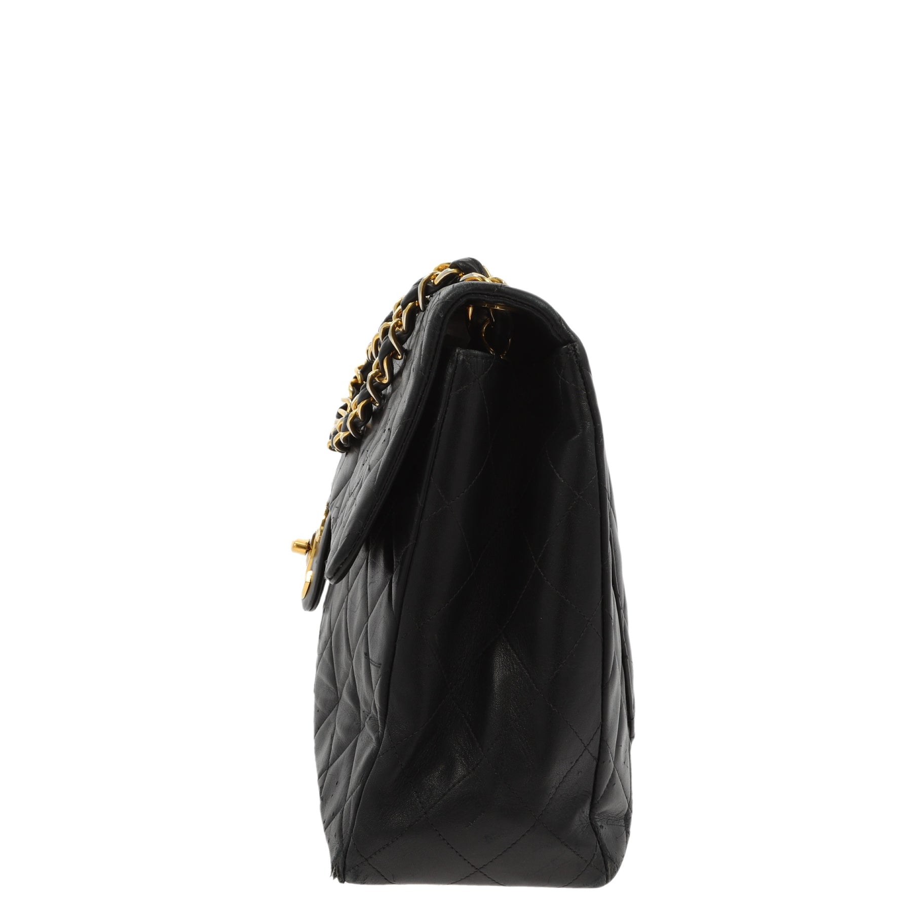 Chanel Timeless/Classique Maxi Shoulder Bag in Black Leather