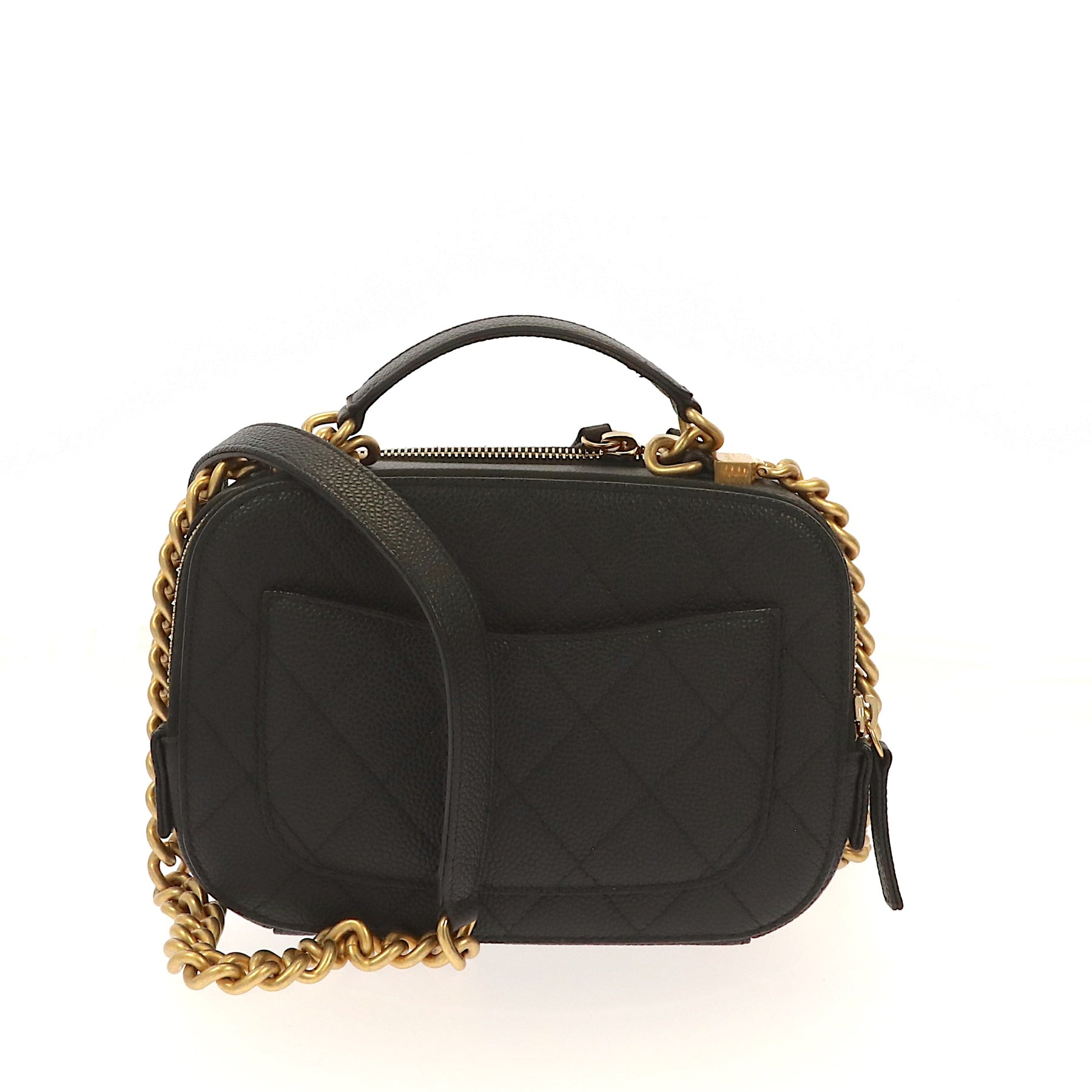 Chanel Mademoiselle Camera Shoulder Bag in black leather – Fancy Lux