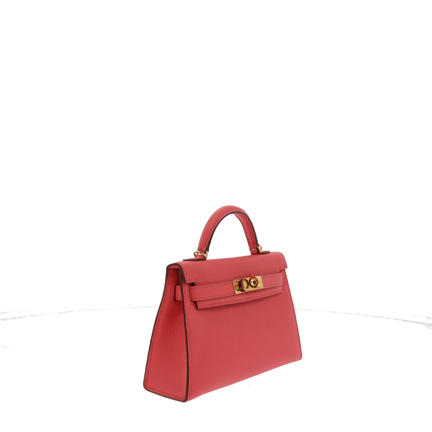 Kelly mini leather mini bag Hermès Pink in Leather - 31578398