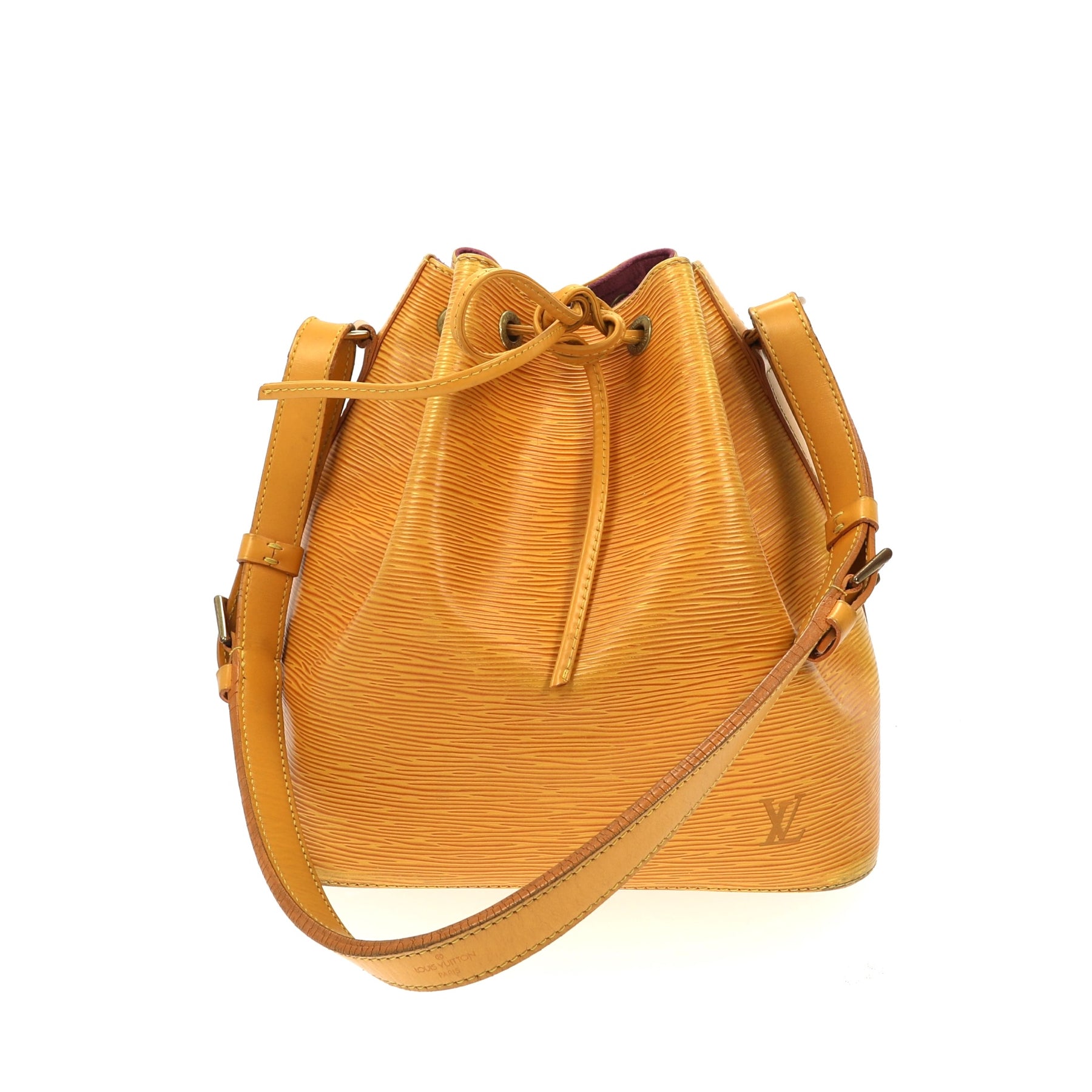 Louis Vuitton Noé Shoulder Bag in Yellow Leather – Fancy Lux