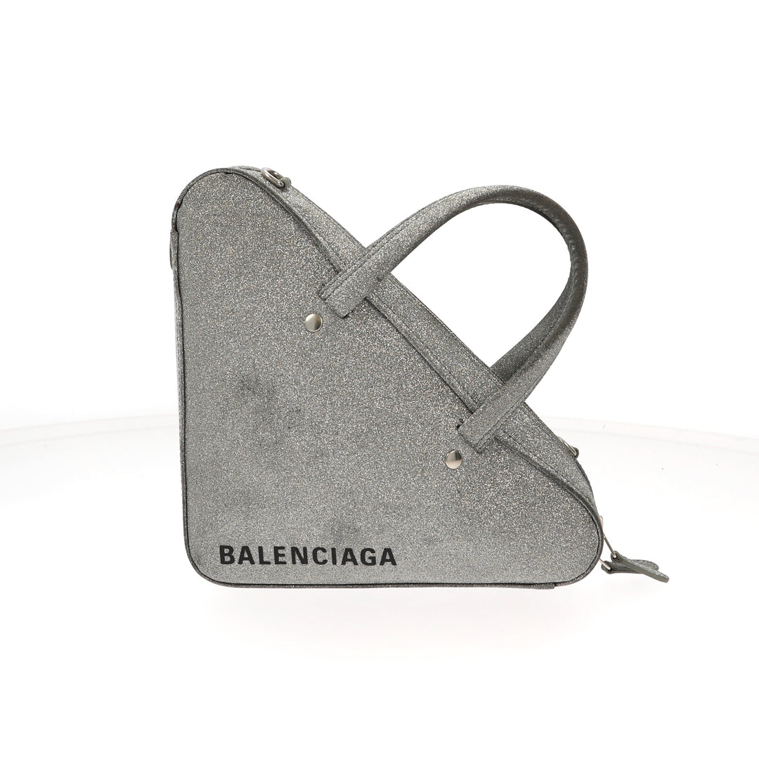 Balenciaga Triangle Handbag in Metallic Leather Fancy Lux