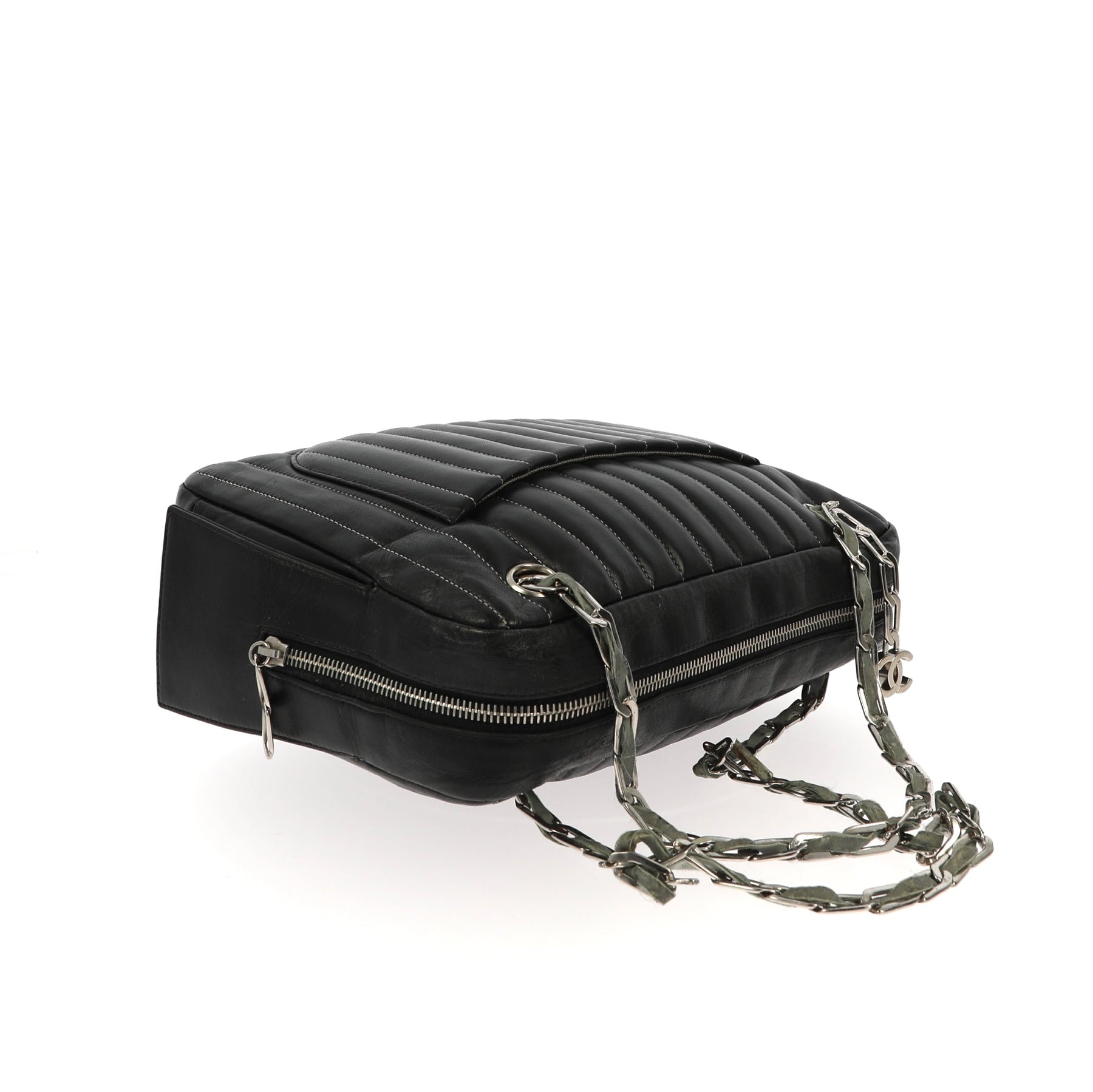 Chanel Mademoiselle Camera Shoulder Bag in black leather – Fancy Lux