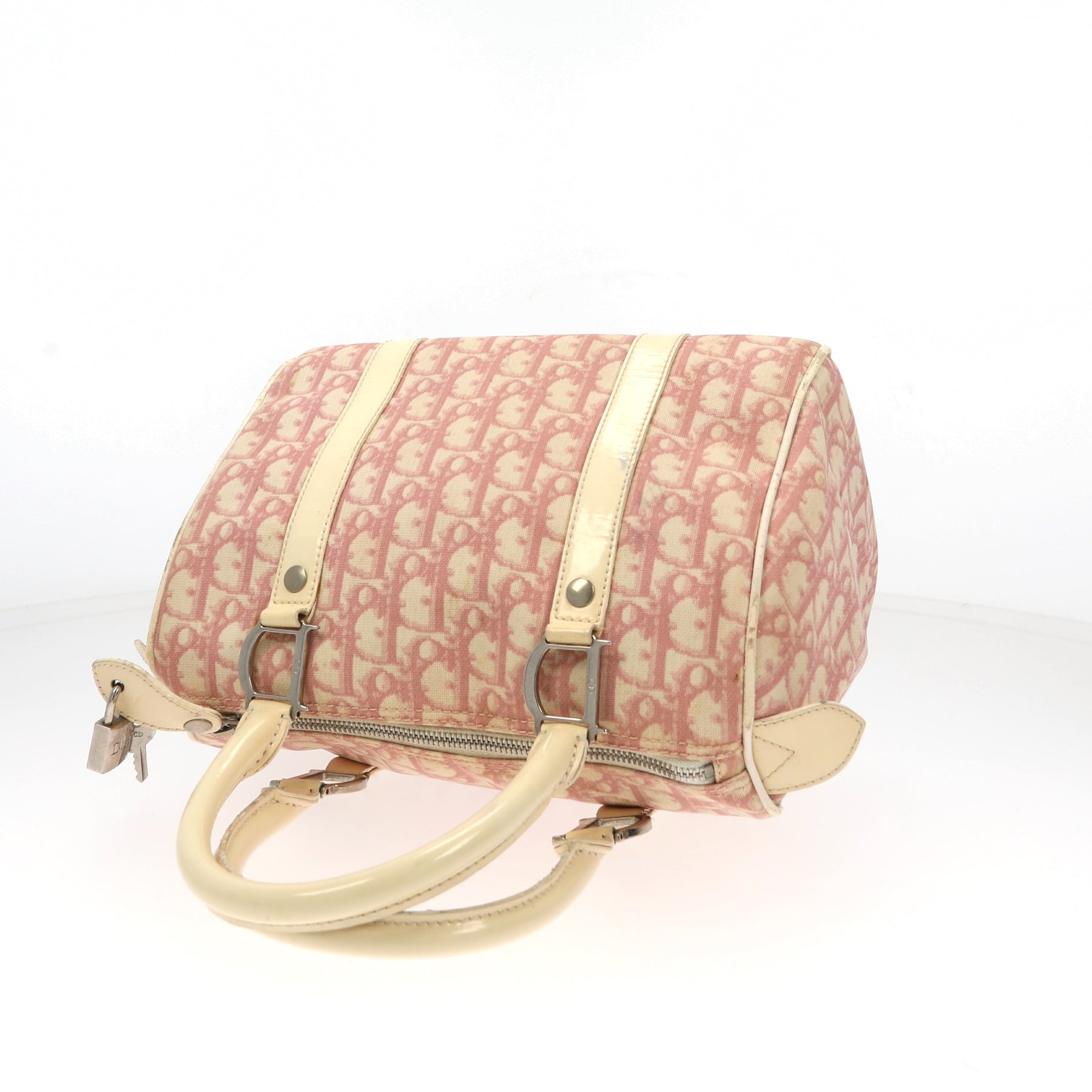Christian Dior Bowling Handbag in Pink Fabric – Fancy Lux